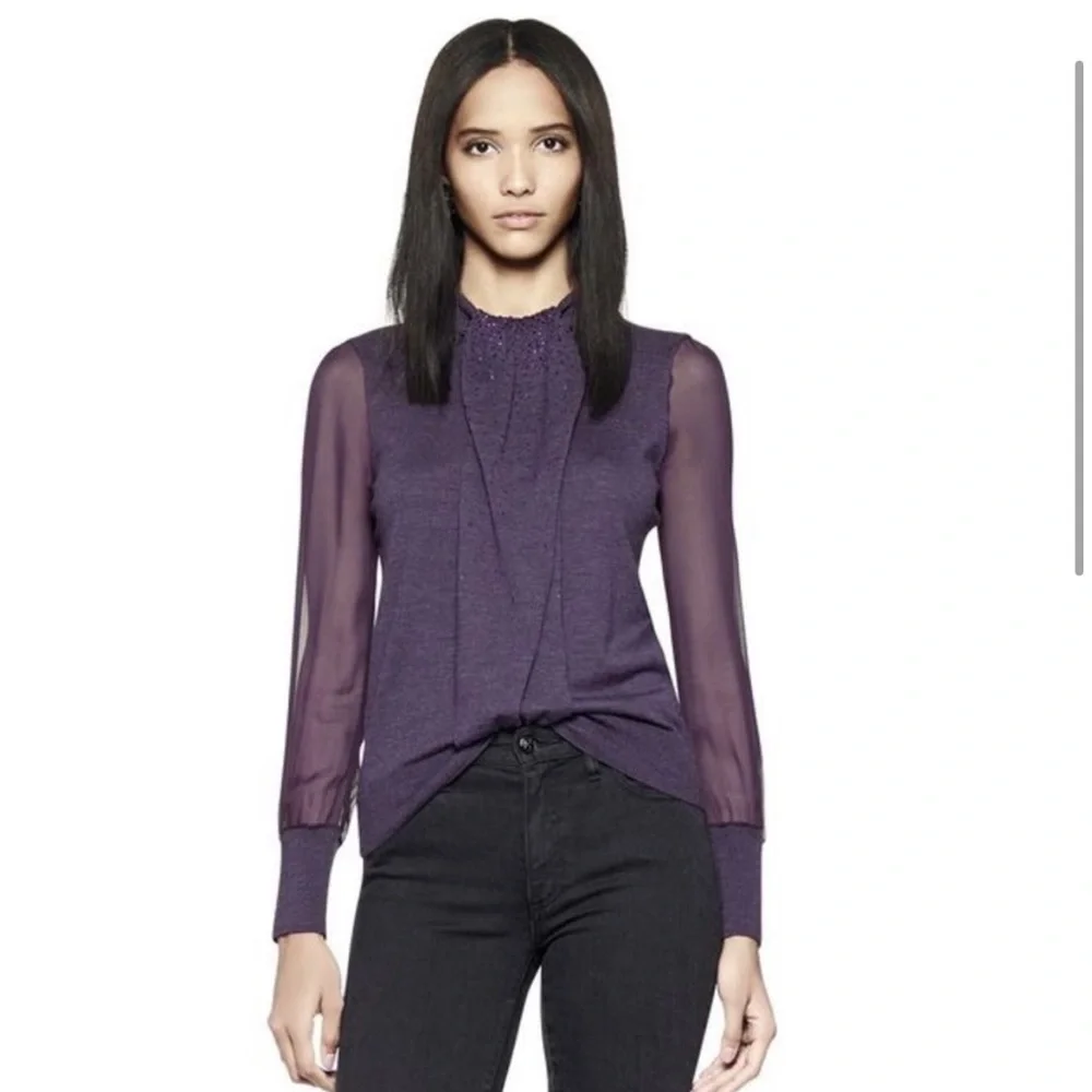 Tory Burch Abitha Sweater‎ Metrino Wool and Silk Size XS